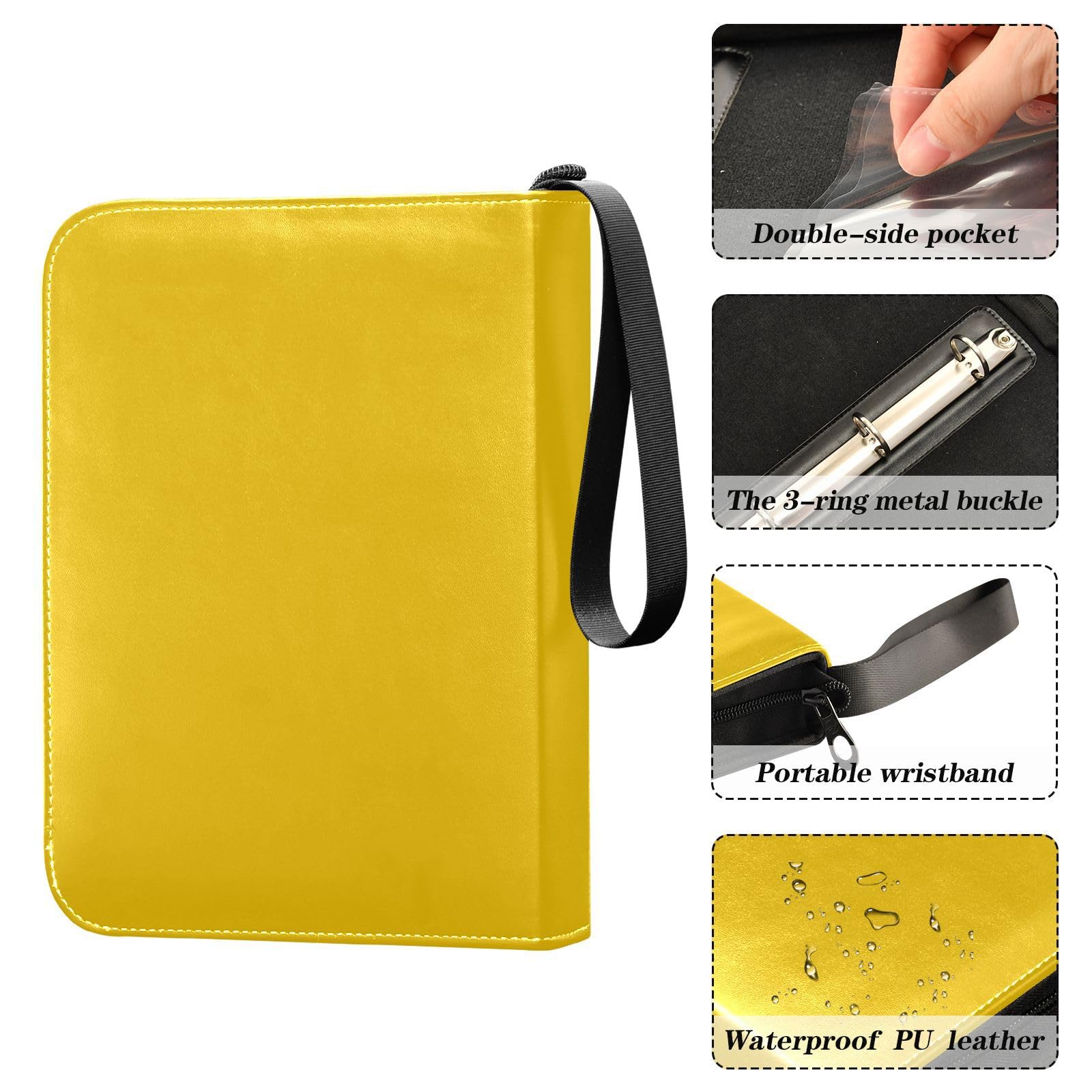 Amazon.com: Chrome Yellow Card Binders Card Collection Binder with